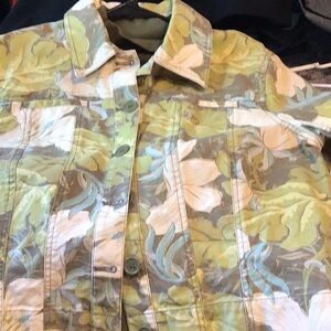 Liz Claiborne Floral Denim Jacket M/L